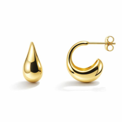 Hoop Silver gold-plated forme goutte 7 5x16mm