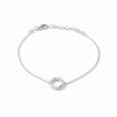 Bracelet Silver 925 rhodium-plated Cercle texture