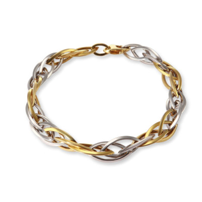 Bracelet 2 golds Maille Fantaisie
