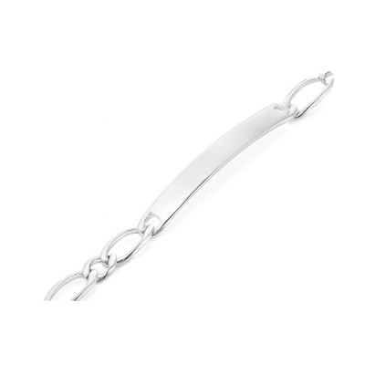 ID Bracelet a graver Silver Maille Figaro 6mm x 18cm