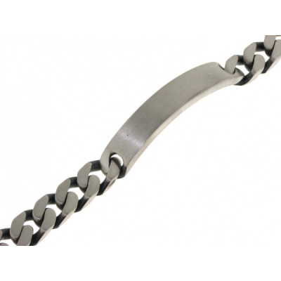 ID Bracelet in Silver Aged pour Men 8mm - 21.5cm
