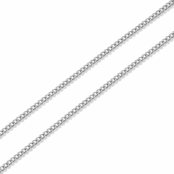 Chaine White Gold 375 maille gourmette 1mm - 40cm