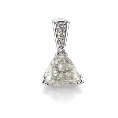 Pendant White Gold 750 Diamond Trillion