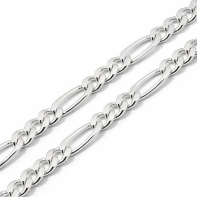 Chaine Silver Men maille Figaro - 3.7mm - 50cm