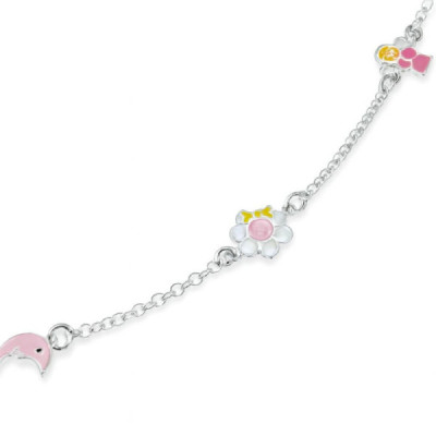 Collier Sautoir Argent 925 Ambre Multicolore