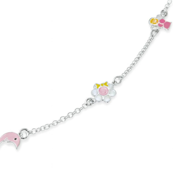 Collier Sautoir Argent 925 Ambre Multicolore